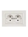 BRITE Double socket with ground without shutters 16A with frame PC12-3-BrP pearl IEK1