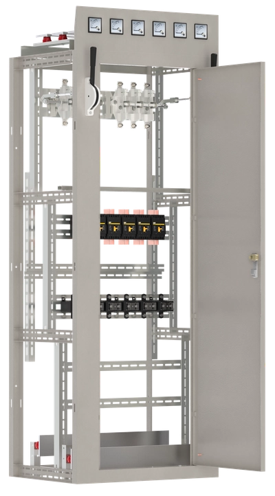 Панель линейная ЩО70-1-11УЗ рубильник 1х630А автоматические выключатели 3Р 4х100А трансформаторы тока 3х400-5А IEK