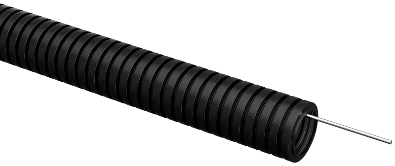 ELASTA Corrugated PVC pipe d=25mm with probe black (50m) IEK
