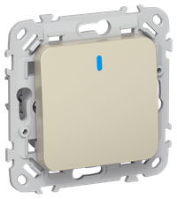 FLITE Выключатель 1-клавишный кнопочный с индикацией 10А ВС11-2-1-ФлШ шампань IEK