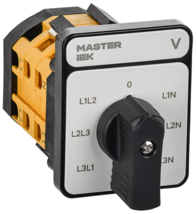 Переключатель кулачковый стандартная черная рукоятка 10А схема 66 MASTER IEK