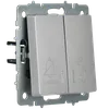 BRITE 2-gang switch with indication for hotels 10A VS10-2-9-BrS steel IEK3