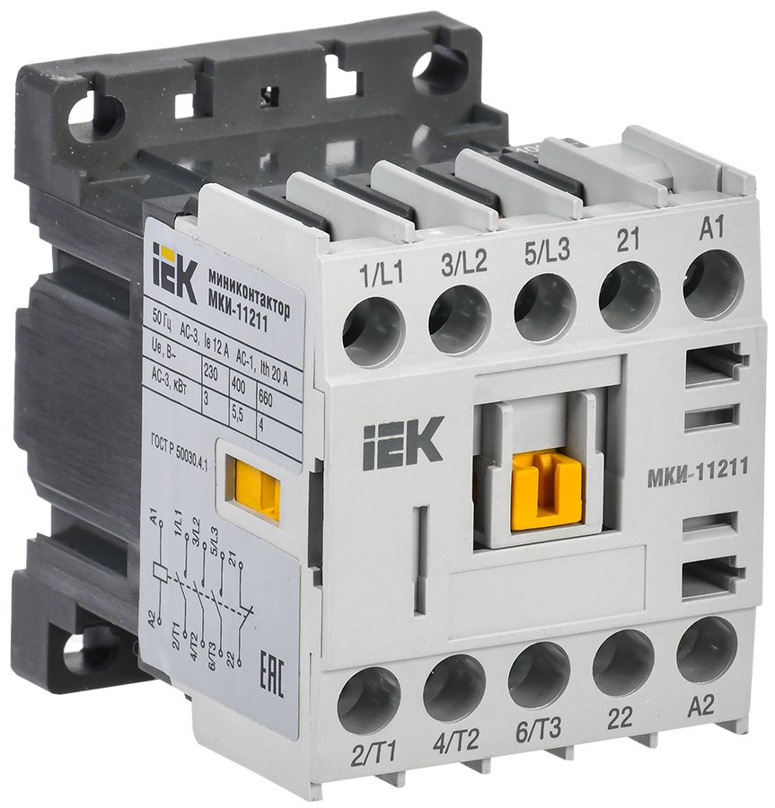 Миниконтактор МКИ-11211 12А 400В/АС3 1NC IEK (KMM11-012-400-01)