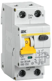 KARAT Автоматический выключатель дифференциального тока АВДТ 32 C6 30мА тип A IEK