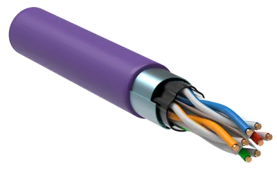 ITK Витая пара F/UTP кат.6 4х2х23AWG solid LSZH нг(А)-HF фиолетовый (305м)