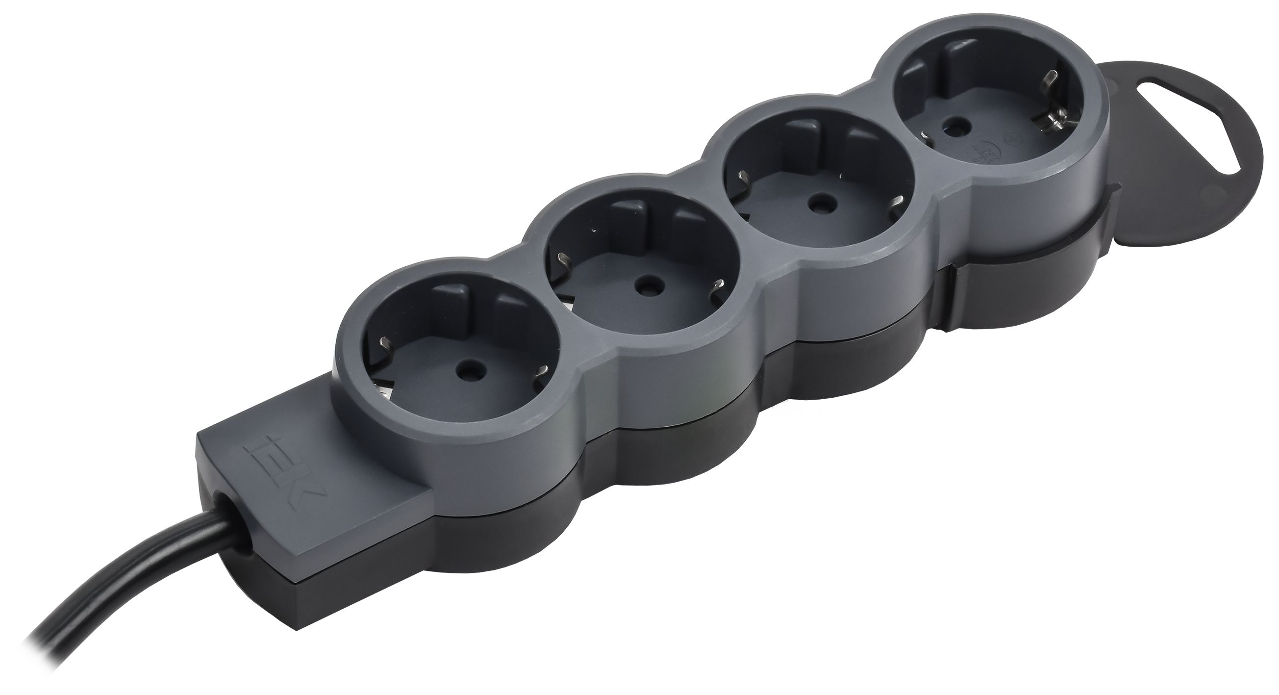 STANDARD Удлинитель У04 4 места 2P+PE 5м 3х1,5мм2 16А черный IEK