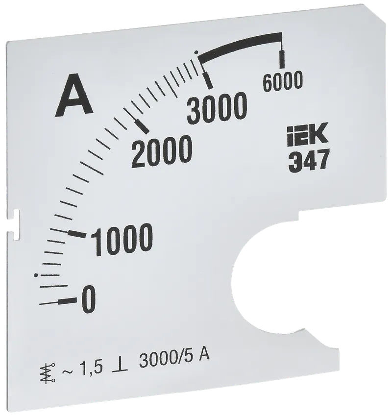 Шкала сменная для амперметра Э47 3000/5А класс точности 1,5 72х72мм IEK