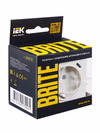 BRITE Розетка 1-местная с заземлением с защитными шторками 16А с USB A+C 18Вт РЮш11-1-БрЖ жемчуг IEK6