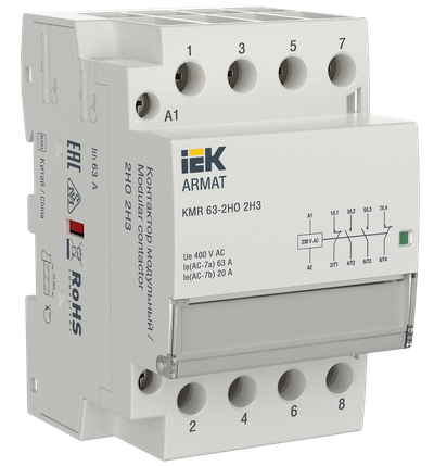 ARMAT Контактор модульный KMR 63А 230В AC 2НО 2НЗ IEK