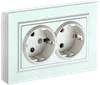 BRITE Double socket with ground without shutters 16A with frame PC12-3-BrP pearl IEK0