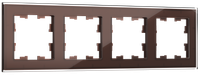 BRITE Рамка 4 -местная РУ-4-2-БрТБ стекло темная бронза IEK