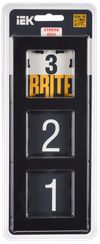 BRITE Рамка 3-местная РУ-3-2-Бр стекло черный матовый IEK1