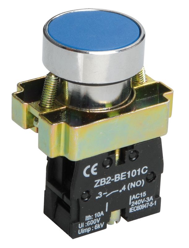 Кнопка управления LAY5-BA61 без подсветки синяя 1NO IEK (BBT60-BA-K07)
