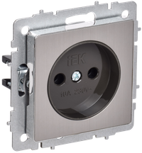 BRITE Розетка 1-местная без заземления без защитных шторок 10А РС10-1-0-БрГН металл хром/никель IEK