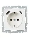 BRITE Socket 1gang grounded with protective shutters 16A with USB A+C 18W RYUSH11-1-BRJ pearl IEK1
