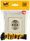 BRITE 1-gang earthed socket with protective shutters 16A, complete PCP14-1-0-BrKr beige IEK1