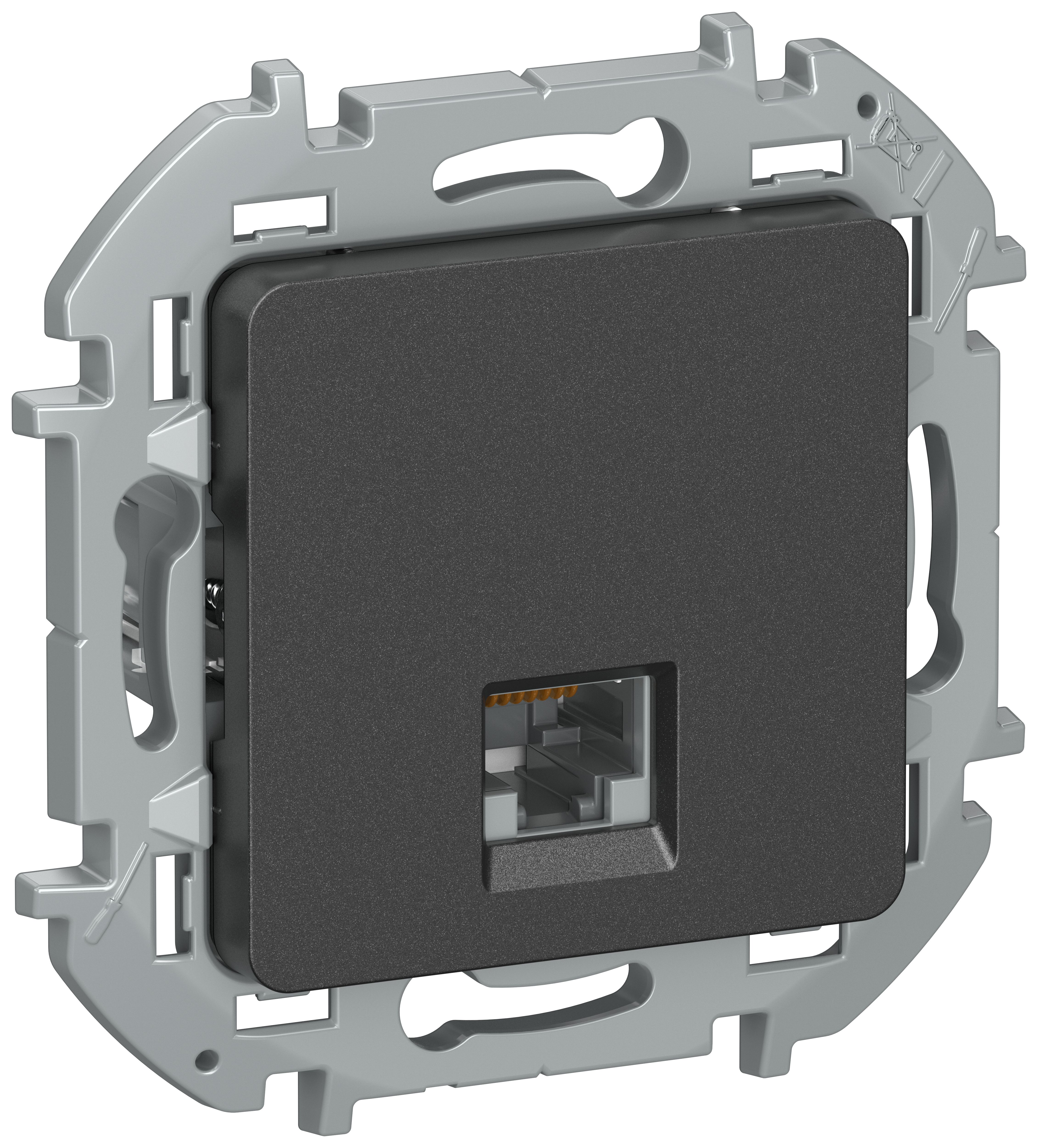 IEKINSPIRIA Розетка компьютерная RJ45 категория 6 UTP 6738331 антрацит IEK