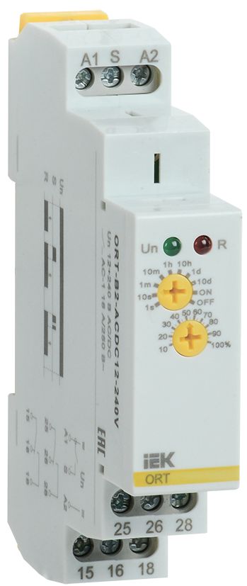 Реле задержки выключения ORT 2 контакта 12-240В AC/DC IEK (ORT-B2-ACDC12-240V)