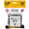 BRITE Розетка 1-местная с заземлением с защитными шторками 16А с USB A+C 18Вт РЮш11-1-БрБ белый IEK1