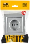 BRITE Socket outlet 1-gang with earthing with protective shutters 16A, complete PCP14-1-0-BrA aluminum IEK1