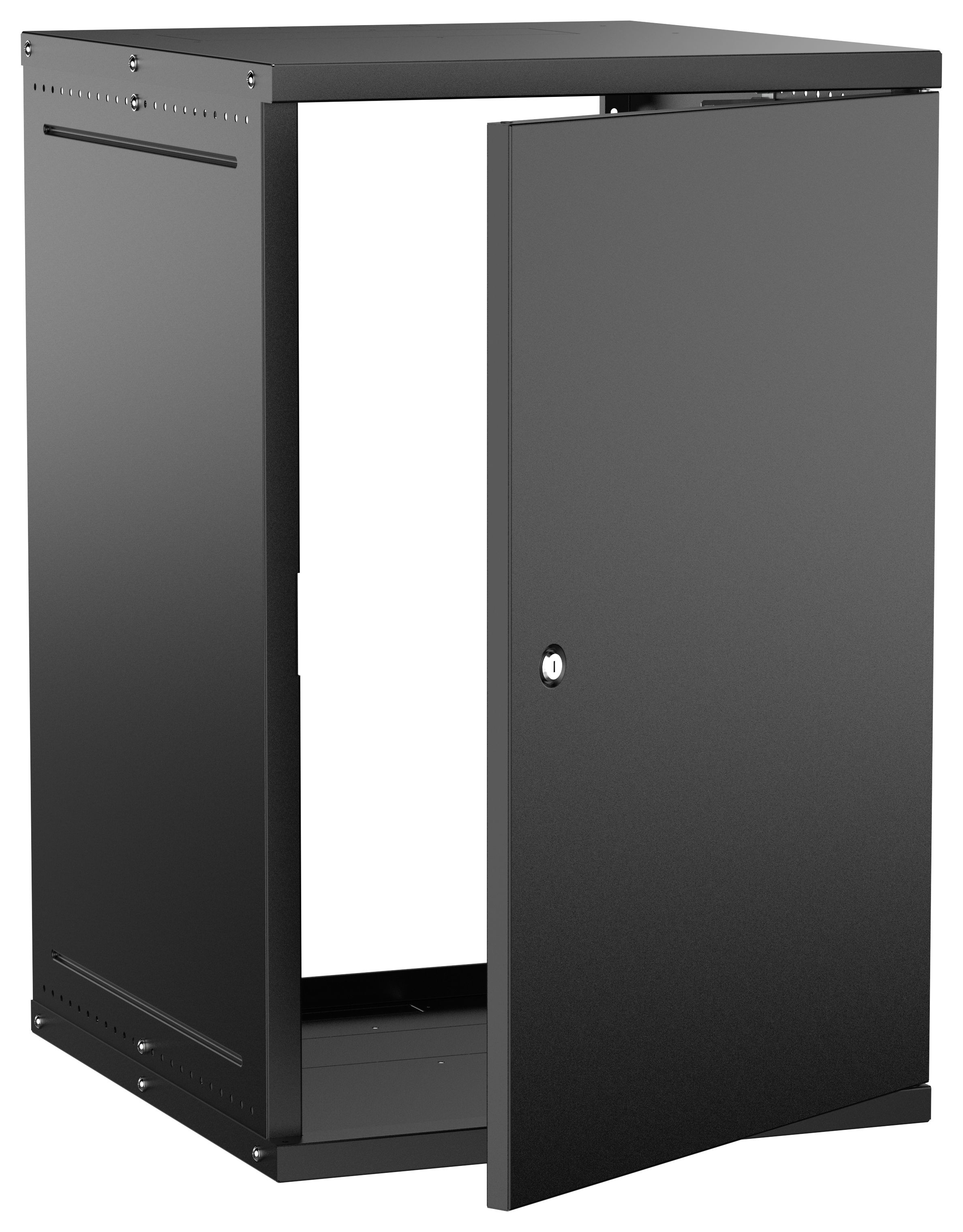 Шкаф настенный 19" 18U 600х650мм металлическая дверь черный GENERICA (LWE5-18U67-MF-G)