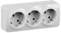 RS23-3-XB Triple socket with grounding contact 16A with opening installation GLORY (white) IEK