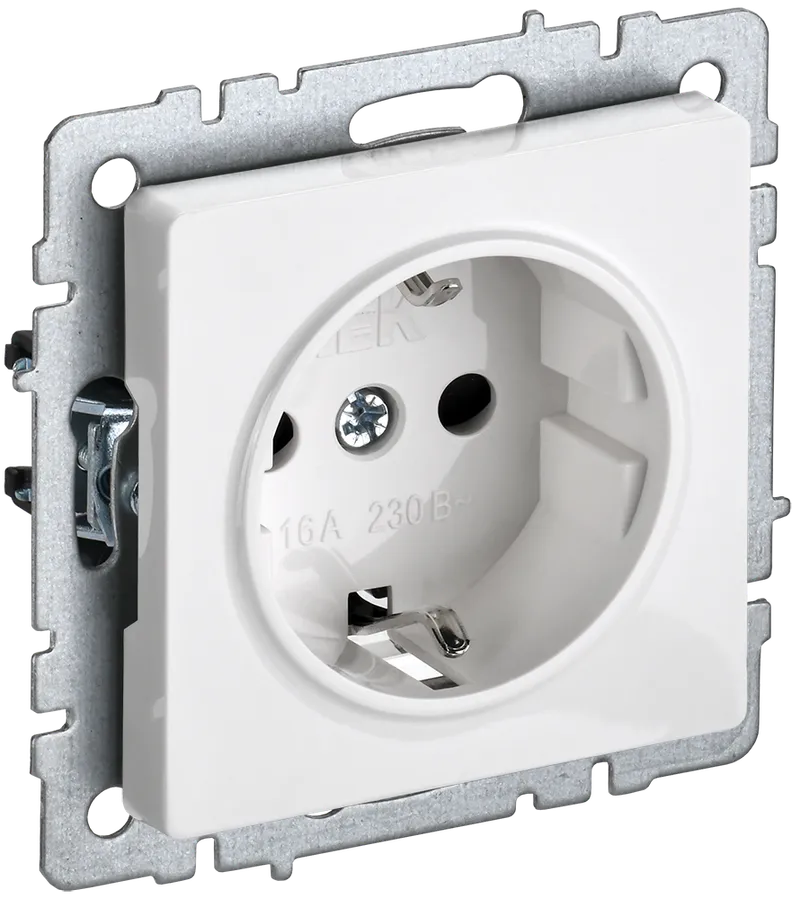 BRITE Socket with ground with shutters 16A PC14-1-0-BrB white IEK