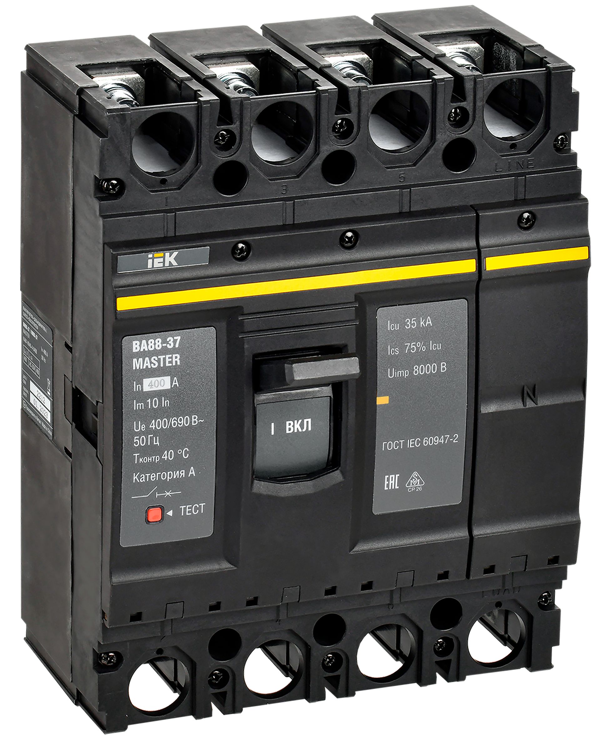 Выключатель автоматический ВА88-37 4P 400А 35кА MASTER IEK
