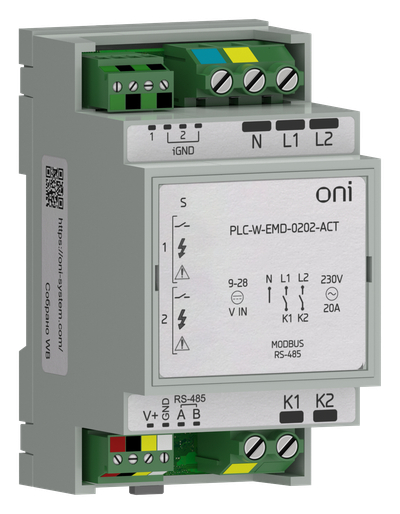 ПЛК W. Расширение коммутирующее 2 DI 2 DO с измерением мощности ONI