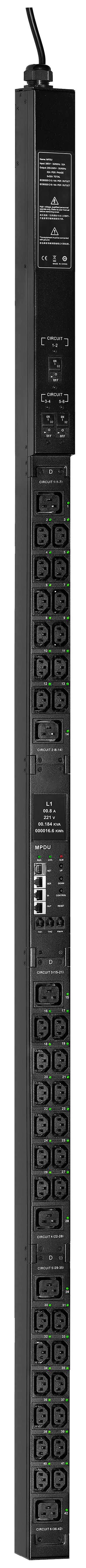 ITK CONTROL PDU с мониторингом и управлением PV1313 3Ф 32А 36С13 6С19 кабель 3м IEC60309