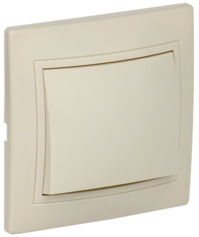 KVARTA Выключатель 1-клавишный 10А ВС10-1-0-ККм кремовый GENERICA