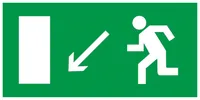 Self adhesive label 200x100 mm "Evacuation exit direction down left"