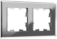 BRITE Frame 2-gang RU-2-2-BrSe glass gray IEK
