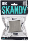 SKANDY Выключатель 1-клавишный проходной с индикацией 10А SK-V08N металл никель IEK1