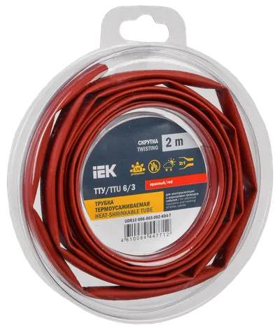 Heat shrink tubing TTU ng-LS 6/3 red (2m/pack) IEK