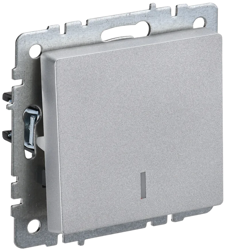 BRITE Single-gang switch with indication 10A BC10-1-7-BrA aluminum IEK
