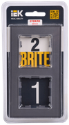 BRITE Рамка 2 -местная РУ-2-2-БрСе стекло серый IEK1