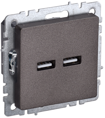 BRITE Розетка USB A+A 5В 3,1А РЮ10-1-БрТБ темная бронза IEK