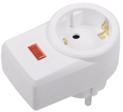 Power filter SF-01 1 socket 2P+PE 16A white IEK