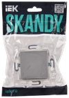 SKANDY Выключатель 1-клавишный 10А SK-V01S серебряный IEK1