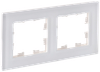 BRITE Рамка 2-местная РУ-2-2-Бр стекло белый матовый IEK0