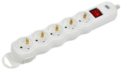 Розетка переносная разборная с выключателем РПр05В 5 мест IEK