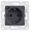 SKANDY Розетка с заземлением с защитными шторками 16А с USB C 18Вт SK-R17T титан IEK2
