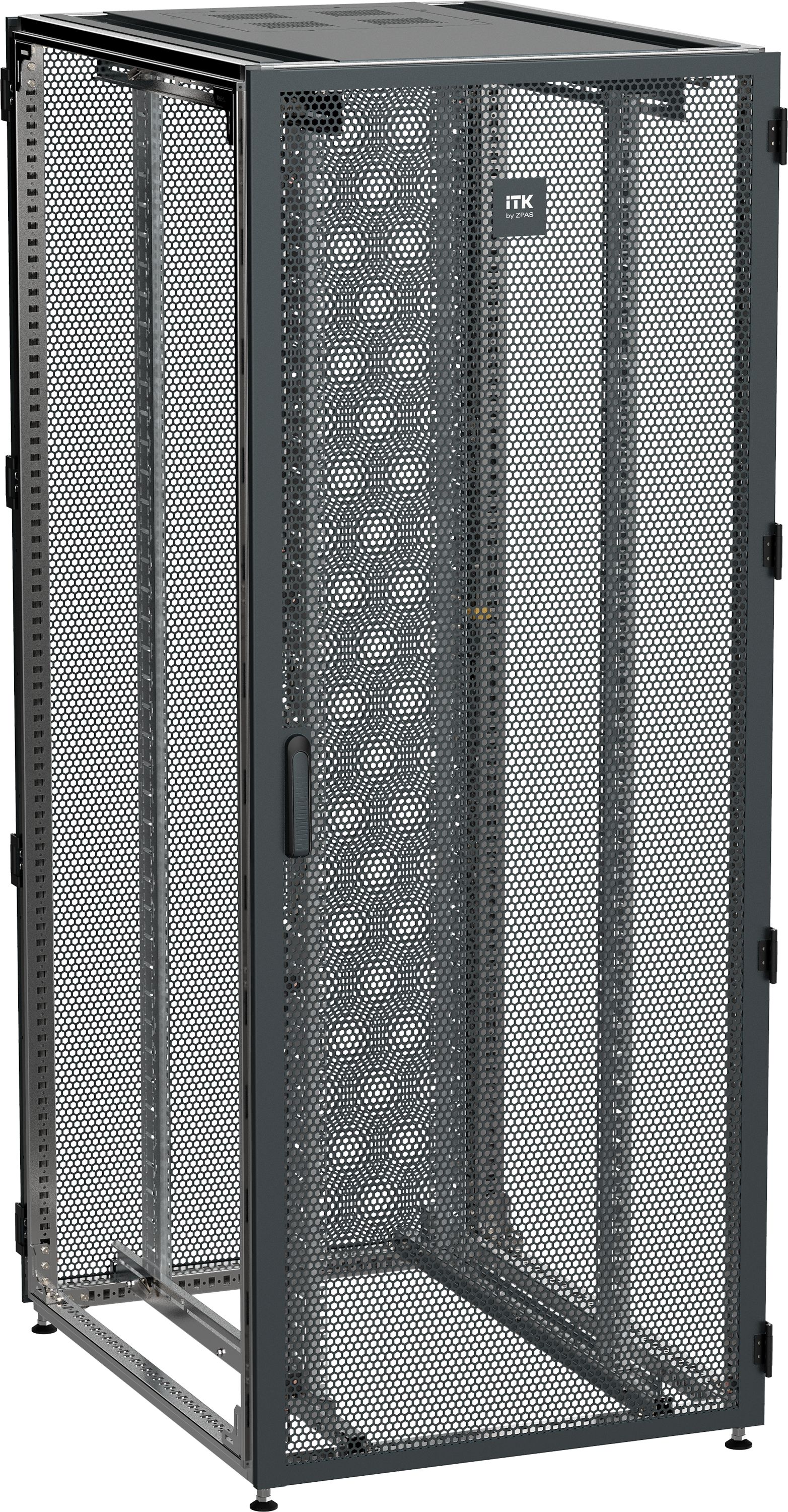 ITK by ZPAS Шкаф серверный 19" 47U 800х1200 одностворчатые перфорированные двери черный РФ