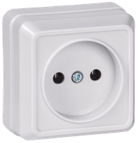 OKTAVA Розетка 1-местная без заземления для открытой установки 10А РС20-2-ОБ белый GENERICA