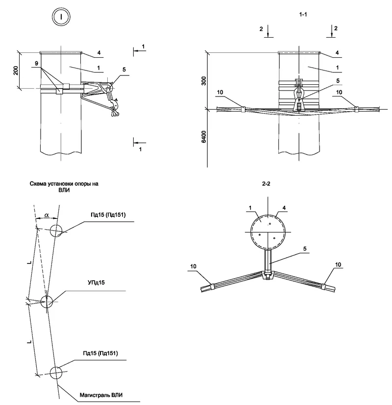 Опора УПд15 деревянная угловая промежуточная одноцепная IEK (ASIP-DER ...