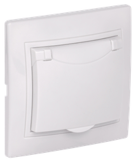 KVARTA Розетка 1-местная с заземлением крыш. 16А РСб10-3-КБ белый GENERICA