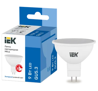 Лампа светодиодная MR16 софит 9Вт 230В 6500К GU5.3 IEK