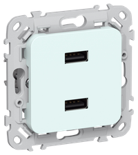 FLITE Розетка USB A+A 3,1А РЮ-2-ФлХЛ холодный лед IEK