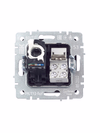BRITE Розетка двойная RJ11+RJ45 кат.5E РК/Т12-БрГ графит IEK4
